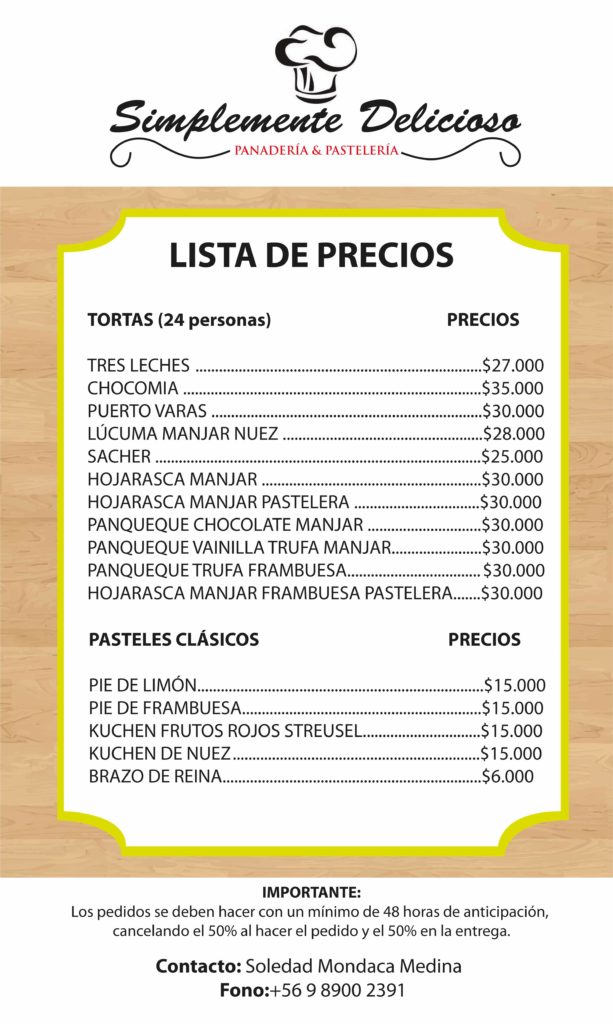 Formato De Lista De Precios